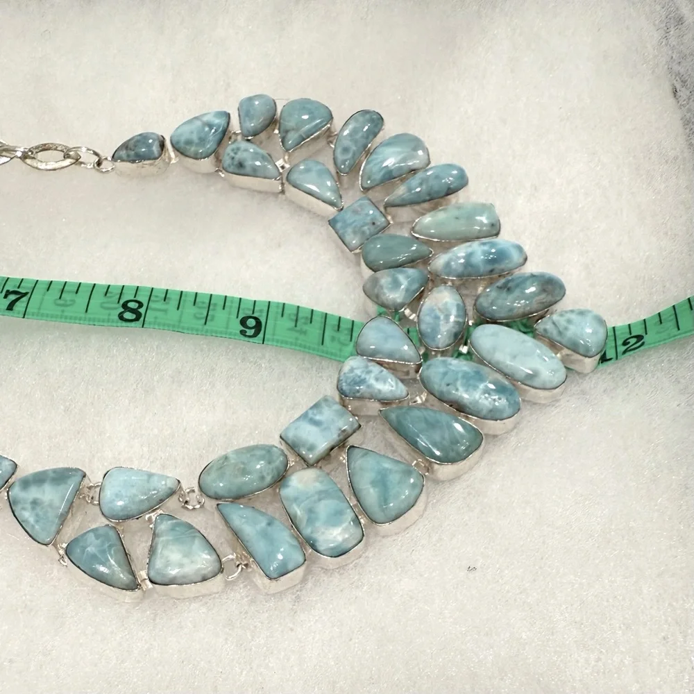Sterling Silver Caribbean Larimar Necklace - Picture 8 of 8